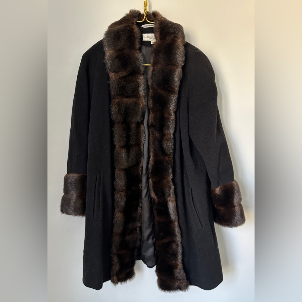 Vintage Albert Nipon Studio Black Lambswool Blend… - image 2